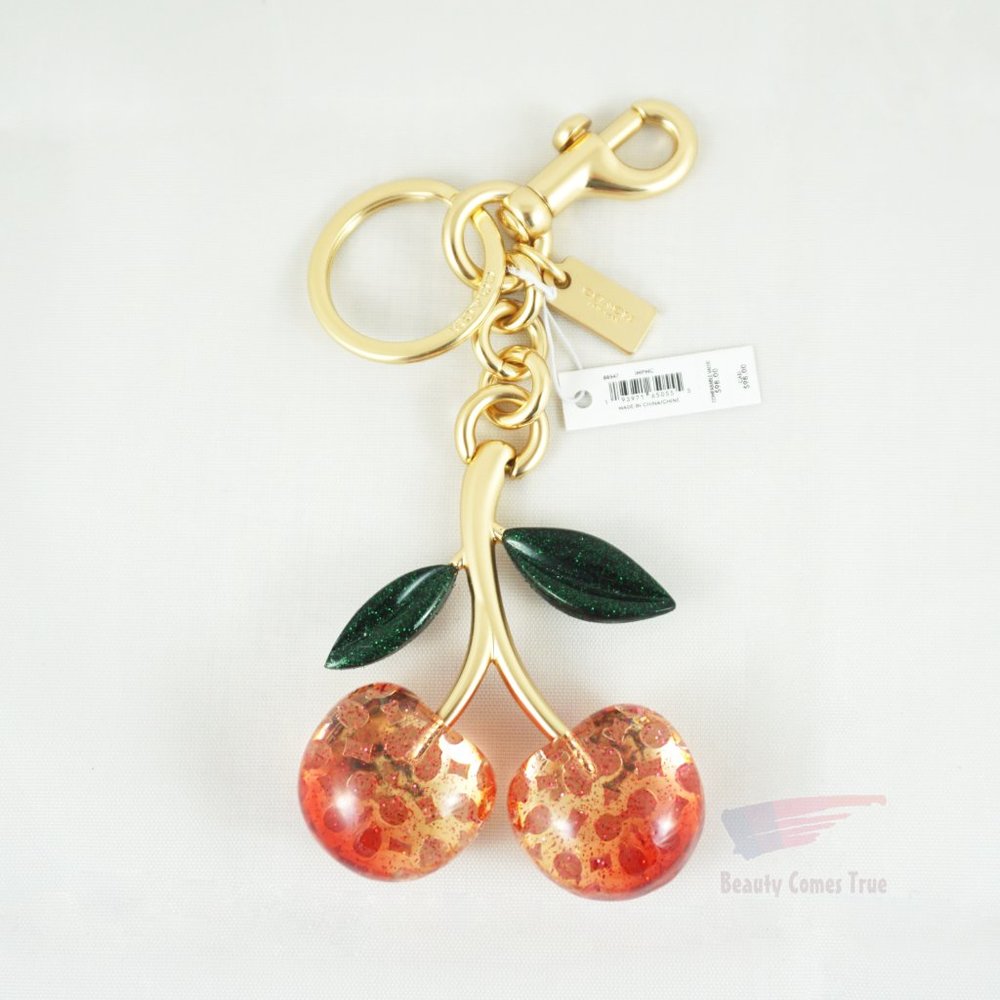 *SOLD* COACH Signature Cherry Bag Charm Keychain Key Fob *New with Tag*
